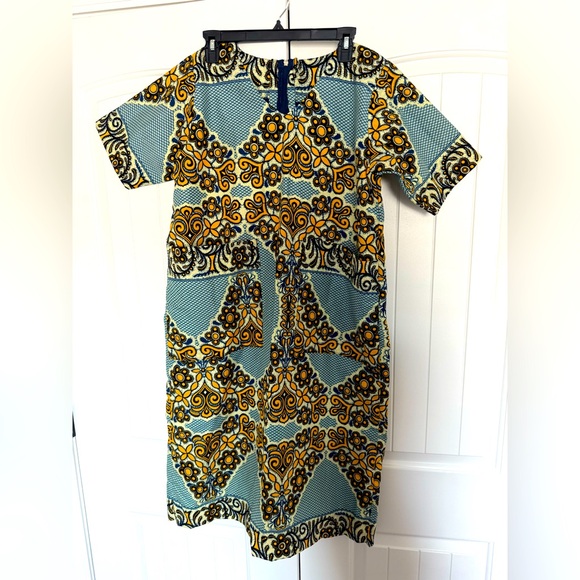 Dresses & Skirts - Vibrant Yellow and Blue African Ankara Dress